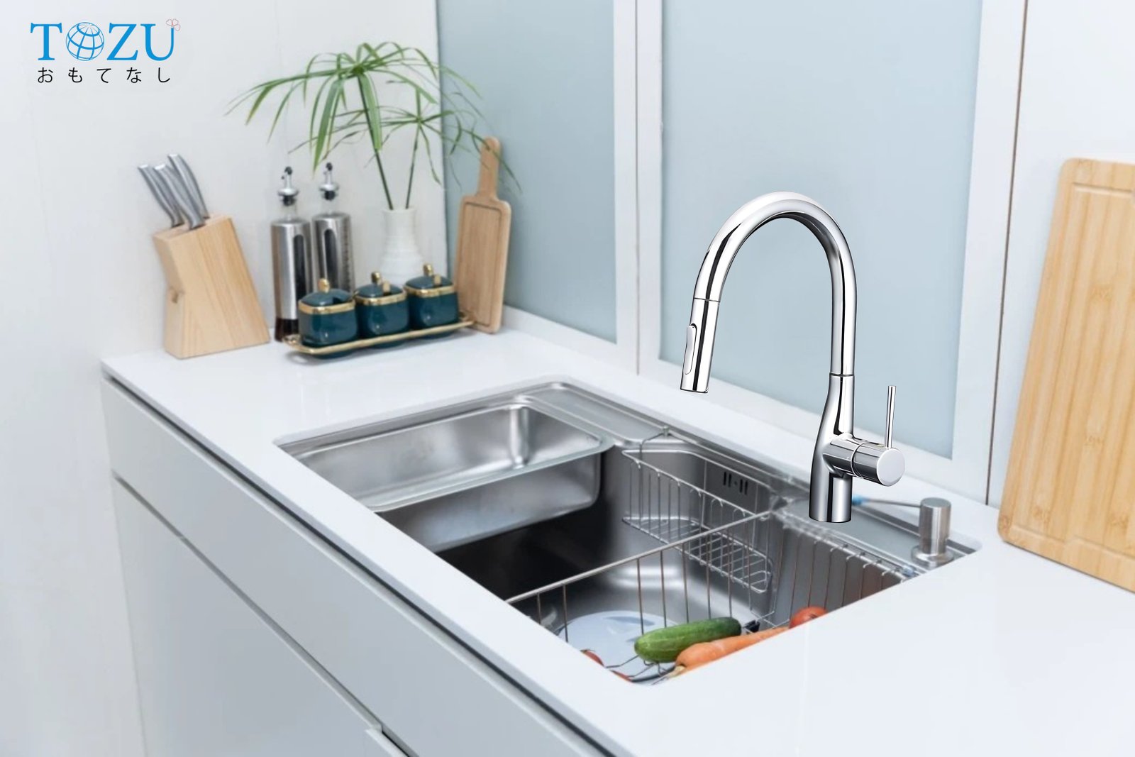 VÒI RỬA BÁT TOZU SWANO SLUX CHROME-H
